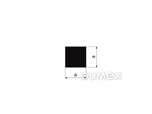 Quadratisches Gummiprofil, 6x6mm, 70°ShA, EPDM, -40°C/+100°C, schwarz, 